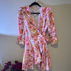 Tea n Cup Pink Floral Long Sleeve Dress